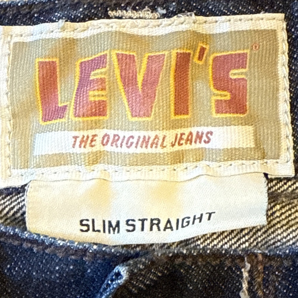 Levis The Original Jeans Slim Straight 38x32 Blue Jeans ( Fits Like 38x30) - Picture 6 of 13